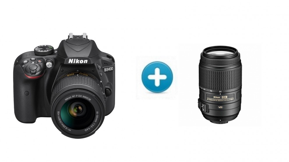Nikon D3400 DSLR Camera with 18-55MM  +55-300MM Lens Kit